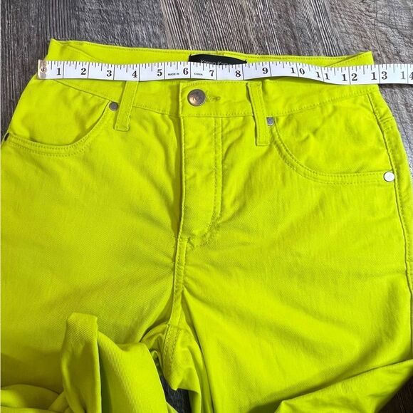 Karen Kane Kiwi Green Stretch Denim Skinny Jeans Size 6 - Picture 7 of 10